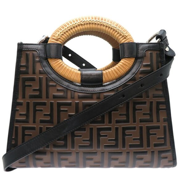 FENDI Brown Leather Zucca Bag - Picture 1 of 10